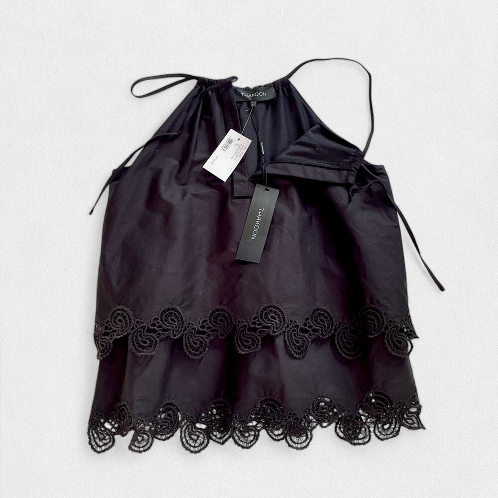 Thakoon Camisole Top NWT Lace Cutwork Gathered Empire Waist Ruffle